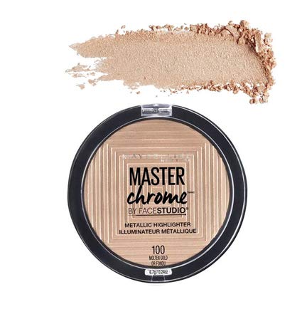 MAYBELLINE FaceStudio Master Chrome Metallic Highlighter - Molten Gold Or Fondu (3 Pack)