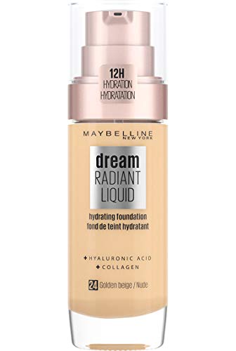 Maybelline New York Dream Radiant Liquid - Base de Maquillaje Líquida con Sérum Hidratante, Tono 024 Golden Beige