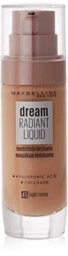 Maybelline New York Dream Radiant Liquid - Base de Maquillaje Líquida, Tono Miel claro (045 Light honey), 30 ml