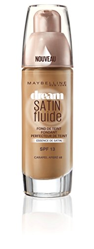 Maybelline New York Dream Satin Base de maquillaje fluida, protección solar FPS 13, color claro (02 Fair), 30 ml