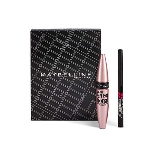 Maybelline New York Set de Maquillaje, Incluye Máscara de Pestañas Lash Sensational y Eyeliner Hyper Precise Waterproof