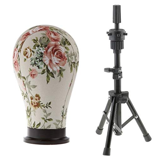 MDD Lienzo Maniquí Cabeza del Bloque, For La Peluca Maniquí Cabeza con Hueco For Montaje De Pantalla Styling Haciendo Seco Pelucas con Trípode