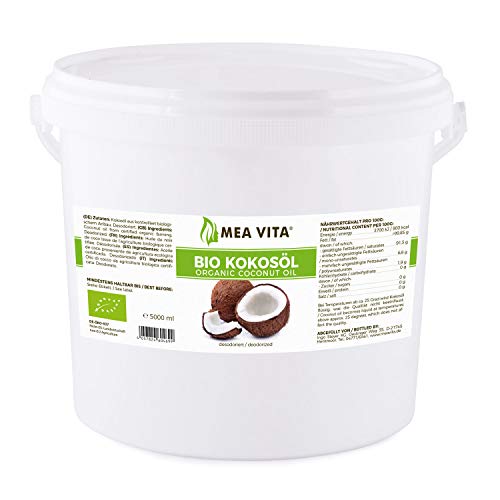 Meavita Aceite De Coco Orgánico, Insípido (Desodorizado) Paquete De 1, 5000 ml