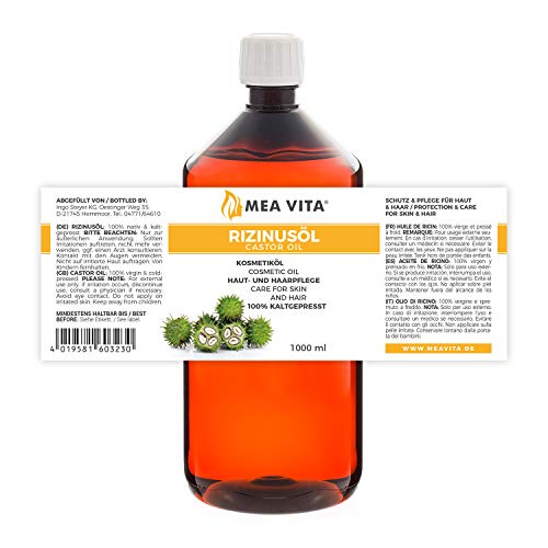 MeaVita aceite de ricino - puro, natural, vegano, sin hexano, no OGM, 1-Pack (1 x 1000 ml)
