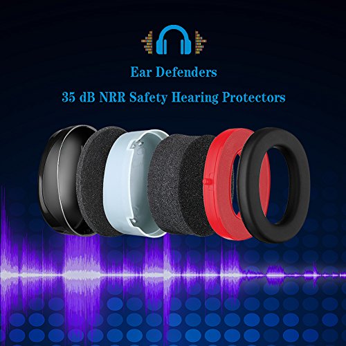 Meerveil Orejeras Protección Plegables, Cancelación de Ruido, Orejeras Auditiva para Proteger Oídos, Casco con Espuma Suave para Niños y Adultos, SNR 35dB, Regalar un Par de Tapones para Oídos, Rojo