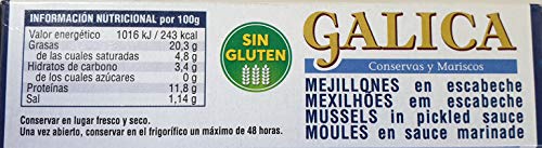 Mejillones en escabeche 8/12 piezas [PACK 6 LATAS] Galica