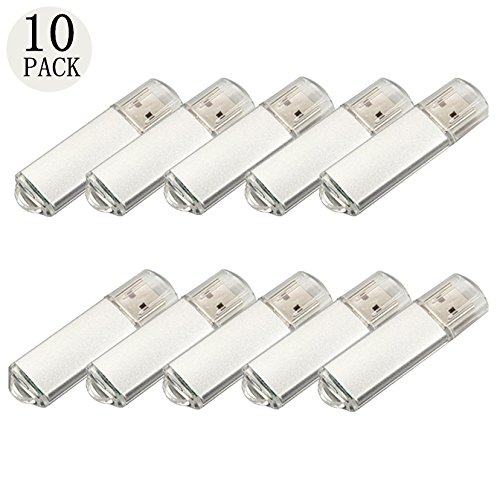 Memoria flash USB AnloterTM, 10 unidades, de metal, USB 2.0, lápiz de memoria, pen drive (32.0 GB)