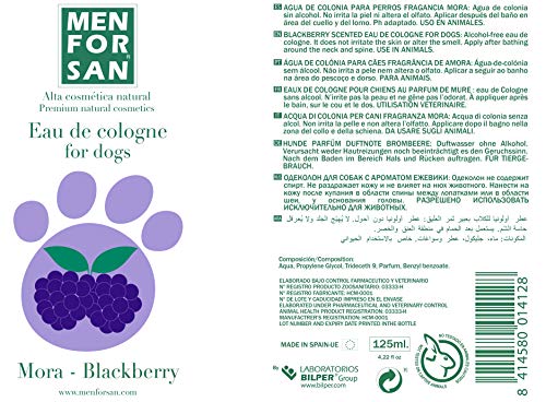 MENFORSAN Agua de Colonia para Perros Mora - 125 ml