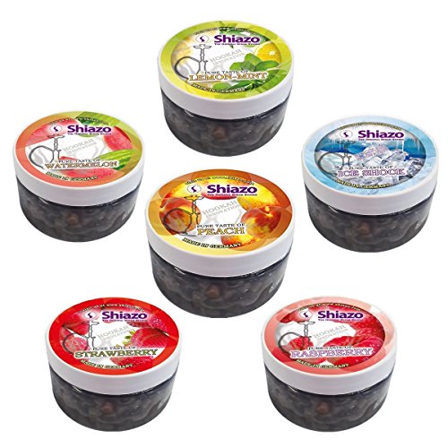 MERITON Piedras de vapor de Shiazo Paquete mixto de piedras de Steam de Shisha, 6 variedades de gránulos de piedra de tubería de agua Sustituto de tabaco sin nicotina