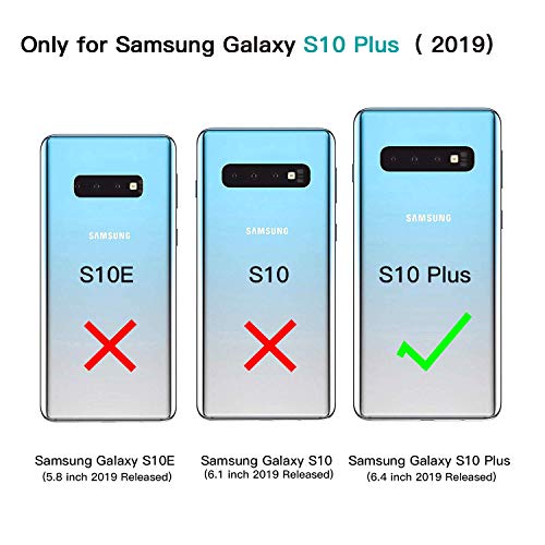 Mijobs Funda Impermeable Galaxy S10+ Plus,[Anti-rasguños][Protección de 360 Grados],Case Protectora con Protector de Pantalla Incorporado Reemplazo For Samsung S10 Plus Case 6.4 Inch 2019(Black/Clear)