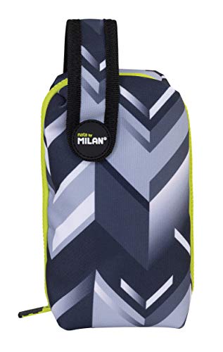 MILAN Kit 1 Estuche con Contenido Edge Estuches, 19 cm, Gris