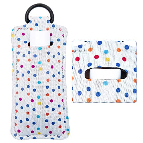 MIMORE 10 piezas Chapstick lápiz labial titular llavero manga capilla neopreno bálsamo labial titular con anillo de plástico para mujeres niñas