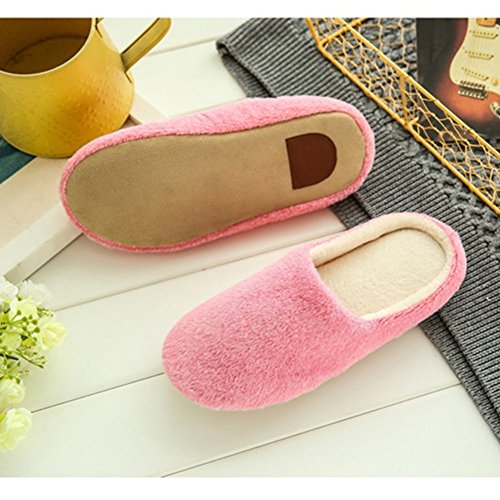 Minetom Pareja Zapatillas Mujer Hombre Primavera Invierno Otoño Zapatillas Interior Casa Caliente Estar Por Casa Suave Antideslizante Slippers Zapatos Slippers Pink EU 41