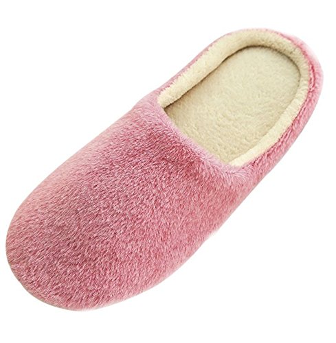 Minetom Pareja Zapatillas Mujer Hombre Primavera Invierno Otoño Zapatillas Interior Casa Caliente Estar Por Casa Suave Antideslizante Slippers Zapatos Slippers Pink EU 41