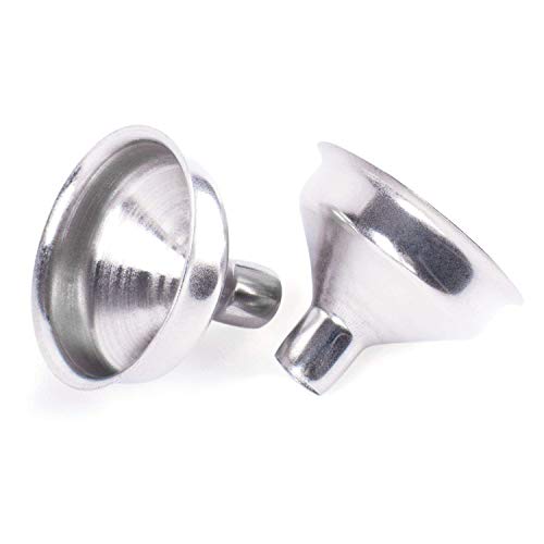 Mini embudos de acero inoxidable para botellas en miniatura, aceites esenciales, bálsamo labial, líquidos de cocina, rellenos de maquillaje caseros (6 unidades)
