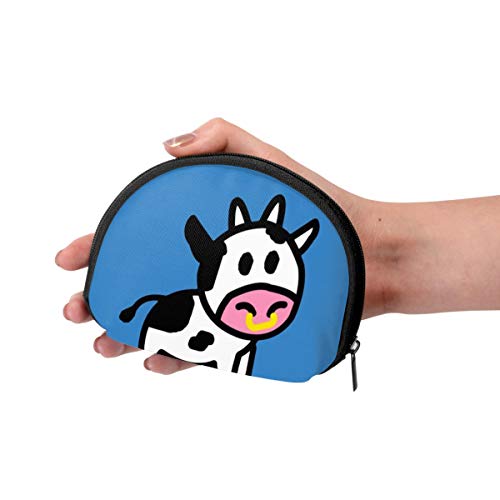 Mini Monedero para Mujer Cartoon Cow Monedero Monedero Estuche de Cambio Lindo Tarjeta de crédito Monederos para Llaves Monedero pequeño 1pcs