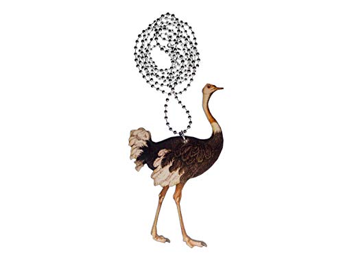 Miniblings Collar de Cadena de 80 cm Strauss Aves corredoras de Madera LaserPrint Aves LC