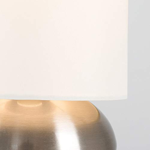 MiniSun – Set de 2 Modernas Lámparas de Mesa Táctiles – Base Curvada con Pantalla de Color Crema – Mesas o Mesillas de noche - iluminación Interior