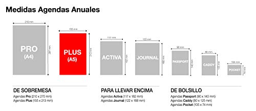 MIQUELRIUS - Agenda Anual 2021 Happy Letters - Castellano, Día Página, Tamaño 155 x 213 mm (~A5), Papel 90g, Cubierta Rígida Cartón Forrado, Color Rosa, Mejor por llegar