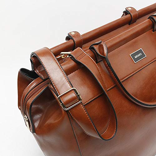 Misako Bolsa Cuby Fin de Semana | Bolso Grande para Fin de Semana y Viajes, Diseño Elegante, Bandolera Regulable, Color Camel, 27x46x38 cm