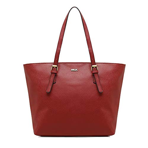 MISAKO - Bolso ASIAN Shopping 15 X 45 X 29 cm Símil Piel Burdeos | Bolso Tote MSK