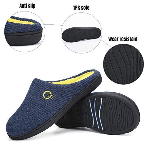 Mishansha Zapatillas de Estar por casa para Hombre Invierno Ultraligero cómodo y Antideslizante,Hombre Azul 44/45 EU