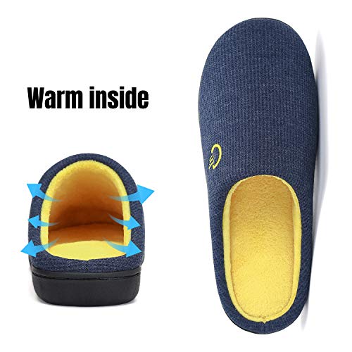 Mishansha Zapatillas de Estar por casa para Hombre Invierno Ultraligero cómodo y Antideslizante,Hombre Azul 44/45 EU