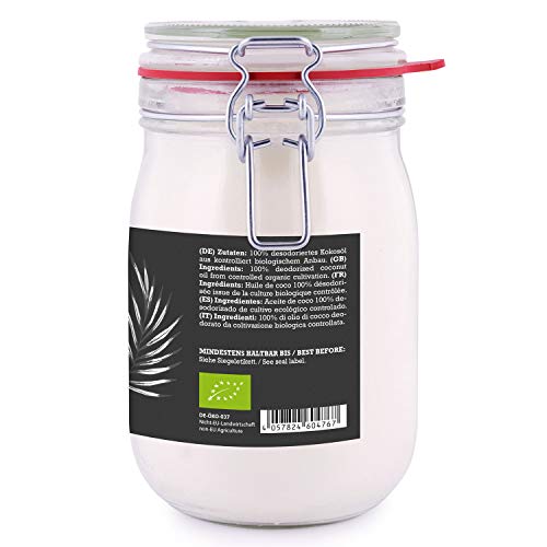 Mituso Aceite De Coco Orgánico, Insípido (Desodorizado), 1000 ml