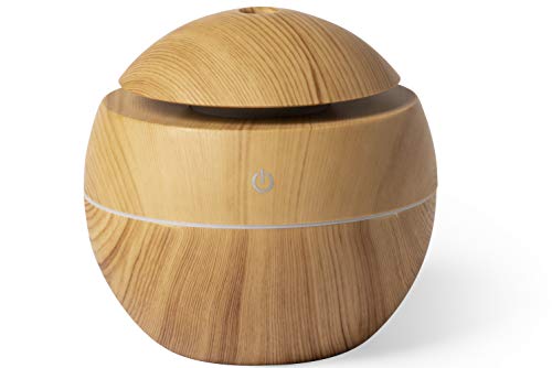 MKTOSASA - Decorativo Mini humidificador de línea Nature con difusor aromático y 130ml de Capacidad. Iluminación Multicolor, vaporización Continua, conexión USB y Cable Incluido - 10x9.5x10