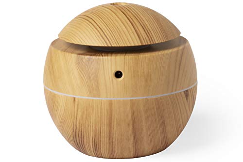 MKTOSASA - Decorativo Mini humidificador de línea Nature con difusor aromático y 130ml de Capacidad. Iluminación Multicolor, vaporización Continua, conexión USB y Cable Incluido - 10x9.5x10