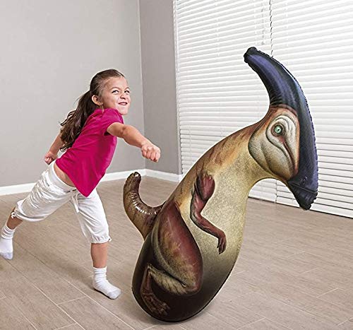 ML tentepie muñecos y Animales Hinchable tentetioso . muñeco Dinosaurio Hinchable para niños (Marron-Dinosaurio)