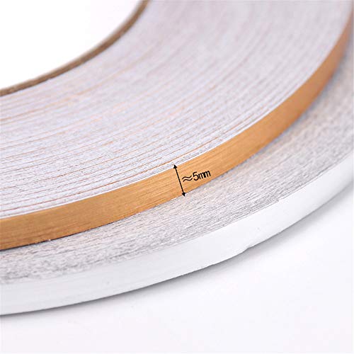 MLZYKYJZ Lámina Impermeable de PVC, Adhesivo de línea de grieta en el Piso - Cinta Adhesiva Cinta autoadhesiva Decoración de Azulejos de Esquina de Suelo para baño (0.5cmX50m, Oro)