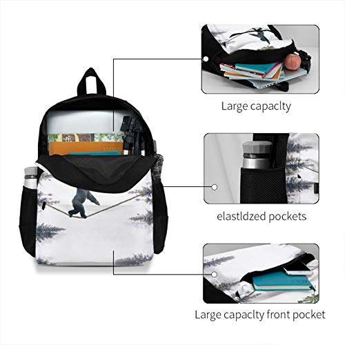 Mochila casual Gorilla con trucos acrobáticos 3D para mujeres, hombres y niños Negro Negro ( Talla única