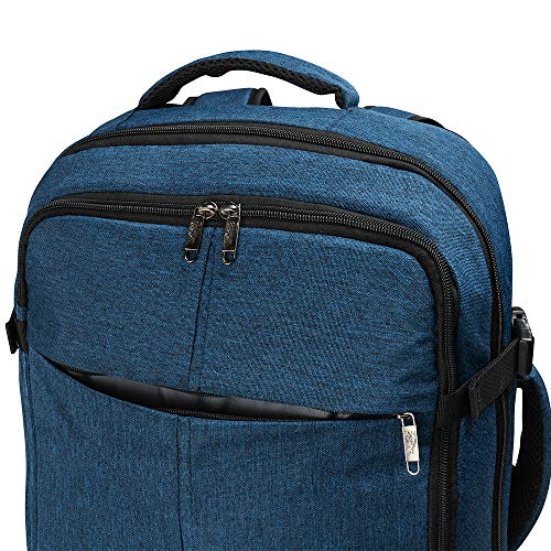 Mochila de Cabina Expandible Uppsala Equipaje de Mano y Carry on 55x40x20 expande hasta 55x40x25 (Azul Atlántico)
