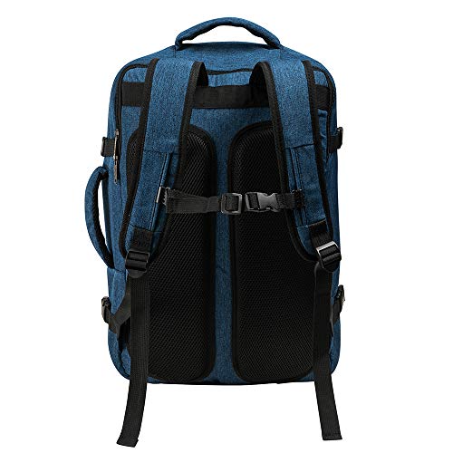 Mochila de Cabina Expandible Uppsala Equipaje de Mano y Carry on 55x40x20 expande hasta 55x40x25 (Azul Atlántico)