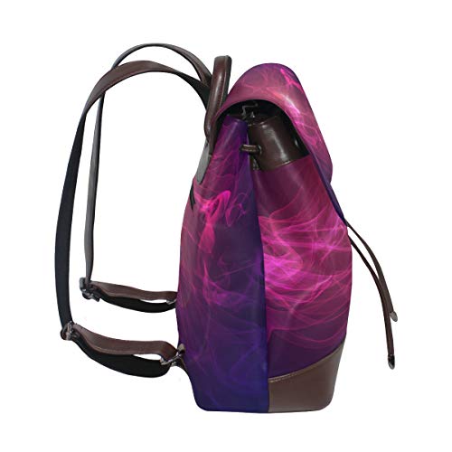 Mochila de piel sintética para mujer, color azul ahumado, color rojo