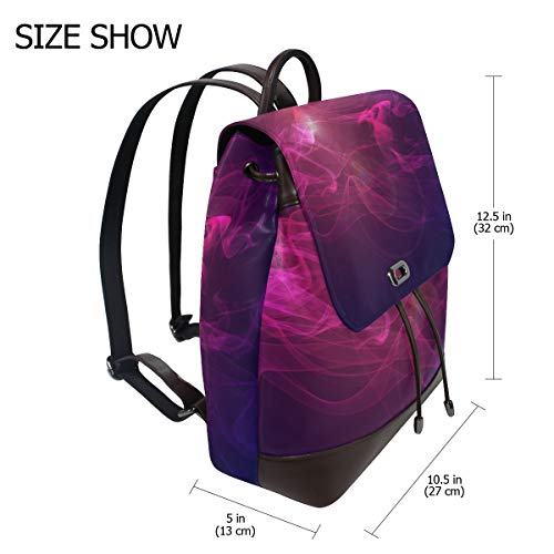 Mochila de piel sintética para mujer, color azul ahumado, color rojo