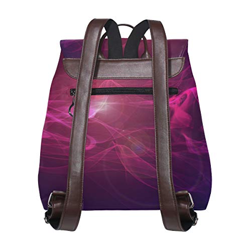 Mochila de piel sintética para mujer, color azul ahumado, color rojo