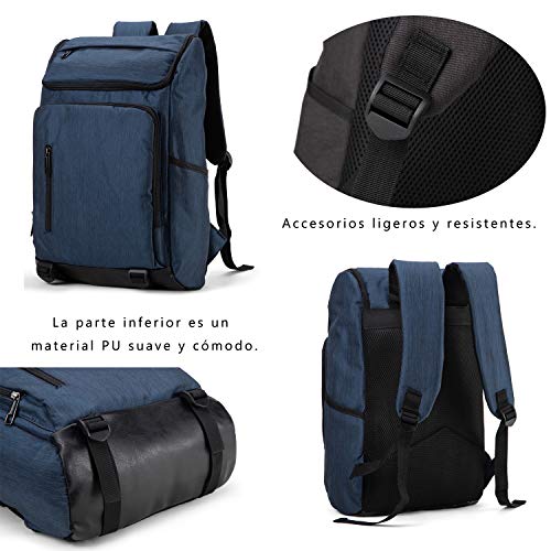 Mochila Escolares Mochilas Casual Mochila Tipo Casual Bolsa Escolar Mochila Hombre Backpack Casual daypacks Ajusta a la computadora portátil de 15.6 Pulgadas (Azul)