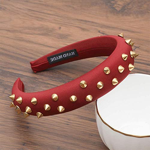 Moda diademas remaches aro de pelo esponja terciopelo cabeza abrigo Alice banda de pelo aro banda de pelo accesorios para el pelo mujeres niñas