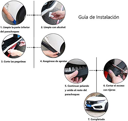 MODAUTO Aleron Delantero de Coche, Pegatina Protector, Parachoques Delantero, Protector Parachoques, Longitud 2.5m, Ancho 60mm, Universal, Modelo F605BK, Negro Puro