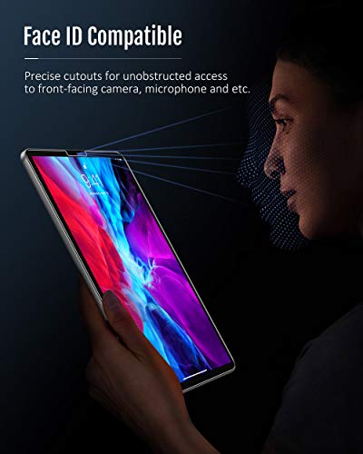 MoKo iPad 12.9" Protector de Pantalla HD Claro 9H Dureza El Revestimiento Oleofóbico Compatible con iPad 12.9" Tableta iPad Pro 12.9 Inch 2020(A2229/A2233), Cristal Claro