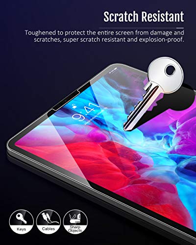 MoKo iPad 12.9" Protector de Pantalla HD Claro 9H Dureza El Revestimiento Oleofóbico Compatible con iPad 12.9" Tableta iPad Pro 12.9 Inch 2020(A2229/A2233), Cristal Claro