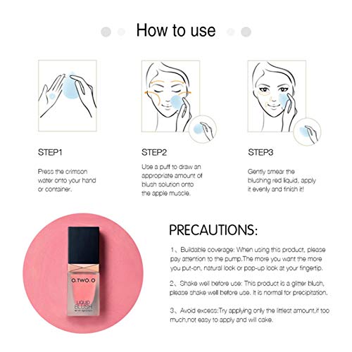 Molie 15g Colorful Blendable Liquid Blusher Colorete diario Watercolor Cheek Liquid Blusher Easy to Blush Maquillaje Acuarela Colorete para una buena tez