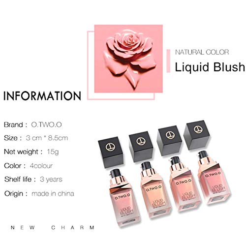 Molie 15g Colorful Blendable Liquid Blusher Colorete diario Watercolor Cheek Liquid Blusher Easy to Blush Maquillaje Acuarela Colorete para una buena tez