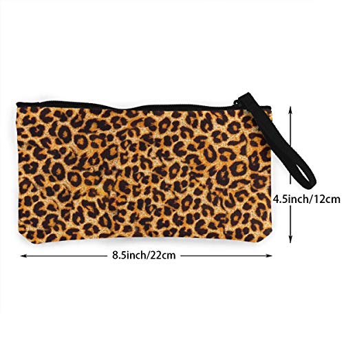 Monedero unisex con diseño de leopardo con cremallera para pintalabios, tarjetas de crédito, auriculares, llaves de cargador USB