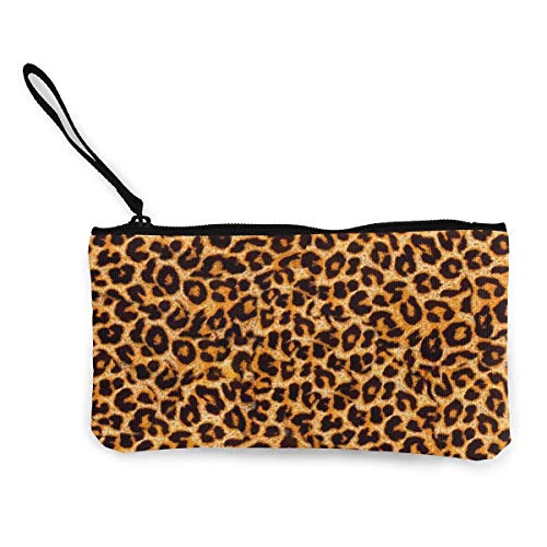 Monedero unisex con diseño de leopardo con cremallera para pintalabios, tarjetas de crédito, auriculares, llaves de cargador USB