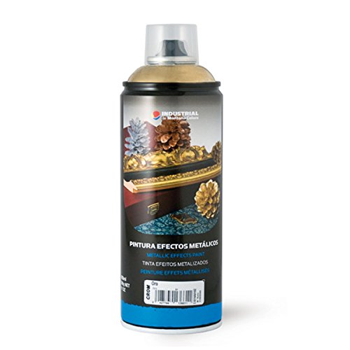 Montana Colors MTN Industrial Spray Oro Cromado 400ml - Spray con Efectos Metálicos, Oro Cromado, 400 ml
