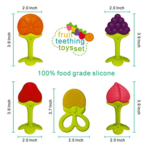 Mordedor bebes Baby Teething Toys Juguetes de dentición para bebés, conjunto de mordedores de silicona natural de silicona suave (JRBT-FS003)