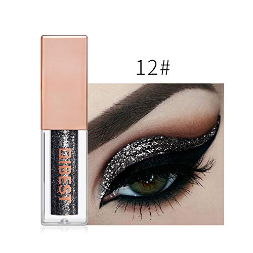 MORETIME sombra de ojos cosmética Shimmer Crema de Maquillaje con Color Cálido y Frío Metallic Shiny Smoky Eye Eyeshadow Glitter Eyeliner líquido 15 Color